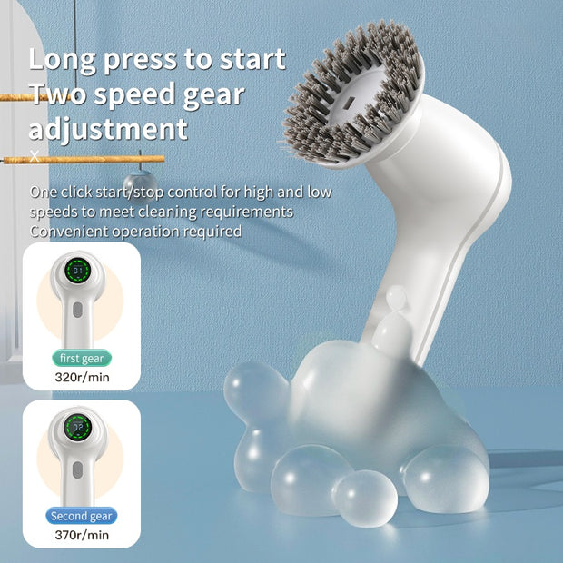 Spinova™ MaxClean – Cordless Electric Scrubber with LCD & 12‑Piece Kit
